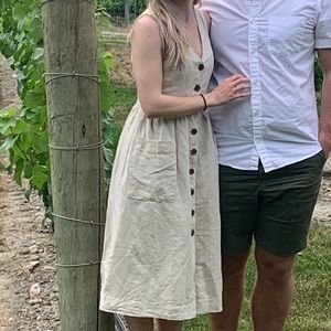 Linen Dress with Pockets